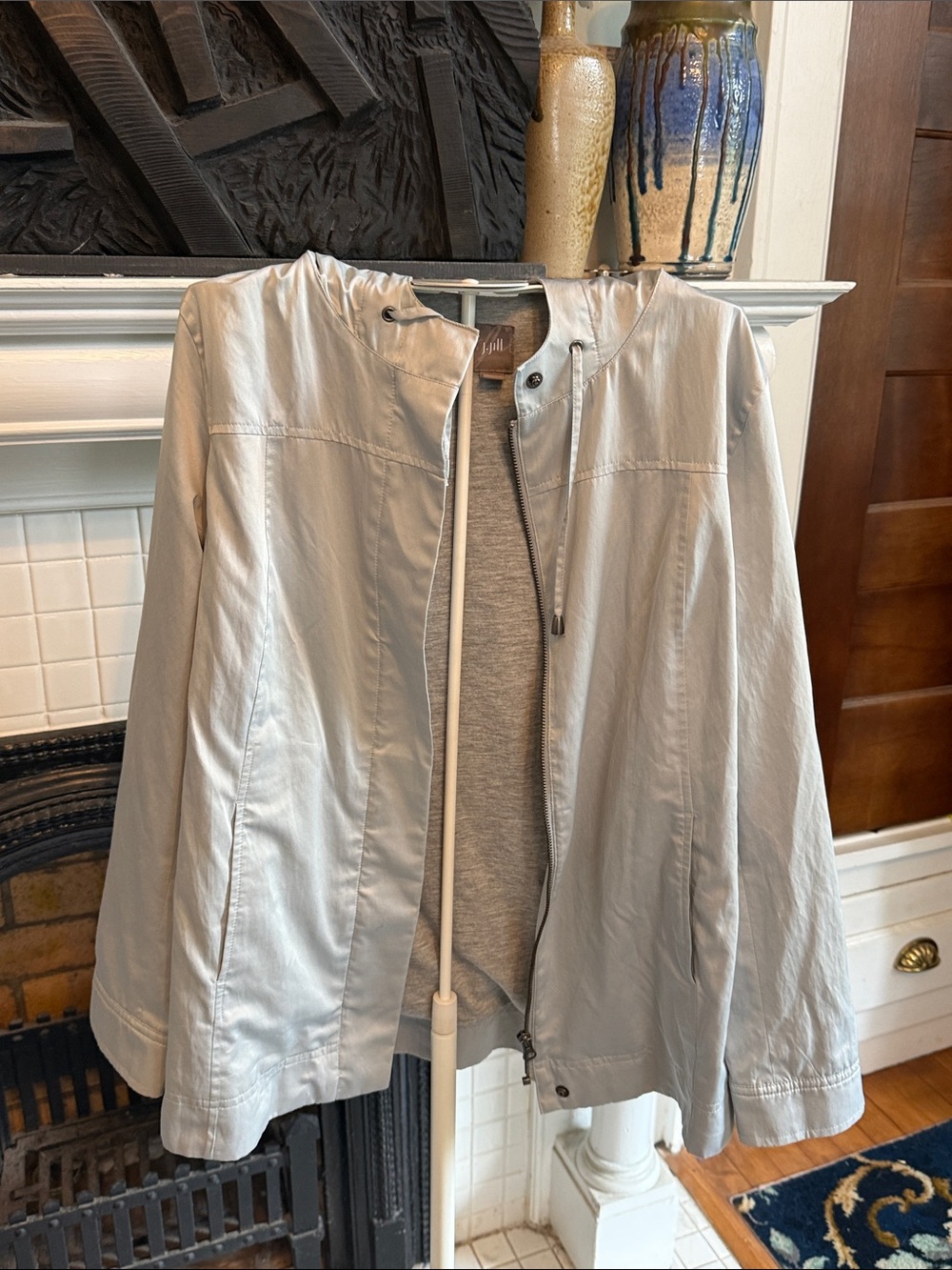 J. Jill Light Gray Hooded Jacket- worn a few times. 149 retail